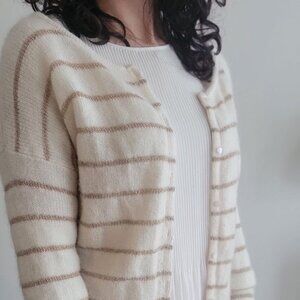 Beautiful Sezane cream and gold cardigan XS